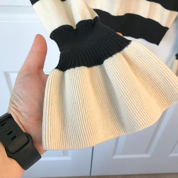 Who What Wear Black and Cream Striped Sweater Women's Size Small - Picture 7 of 12